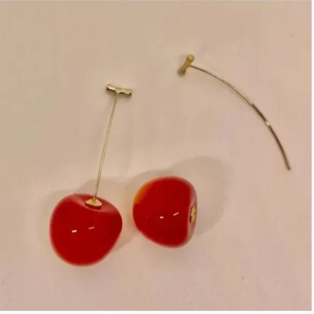 ✨ FREE Cherry Fruit Boho Peasant Hipster Hippie Art Deco Pop Farm Hip Earrings